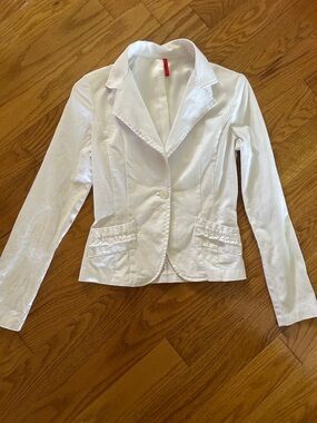 Tempted White Single-Button Women's Blazer